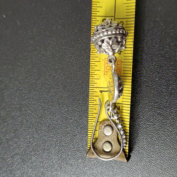 Sterling Silver 925 Artistic Oxidized Bead SARDA Earrings - Picture 4 of 6